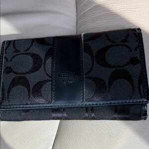 Coach Black Signature Jacquard Wallet